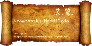 Krompaszky Medárda névjegykártya